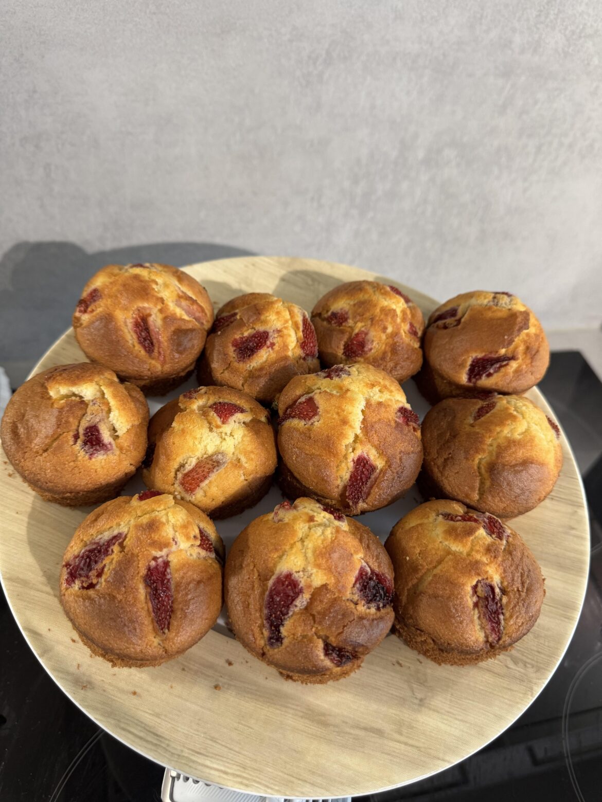 Fresh strawberry muffins — still warm and impossible to resist 😋🧁