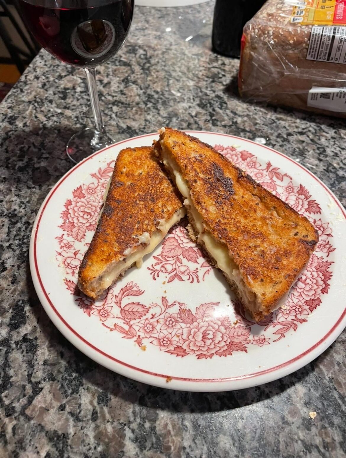 Happy Friday (American cheese, store-bought grain bread)