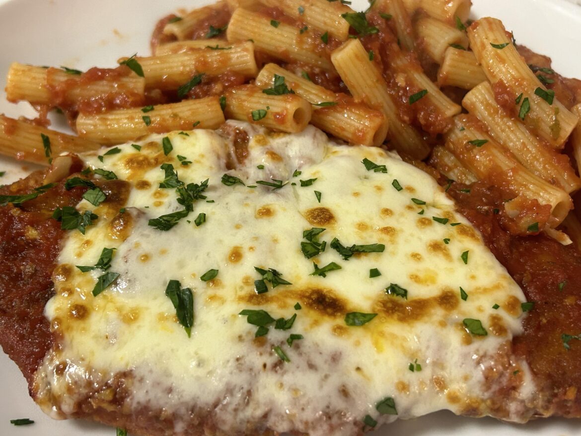 Chicken parm with pasta