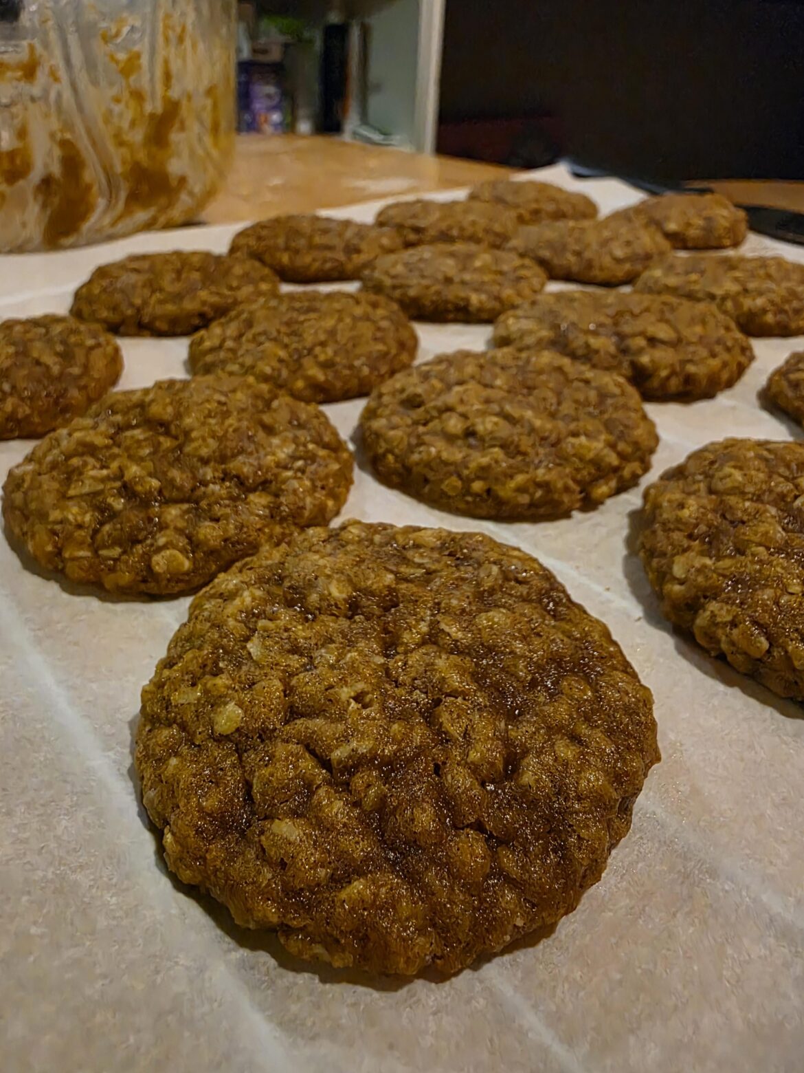 My midnight snack: Oatmeal pumpkin brown "butter" cookies