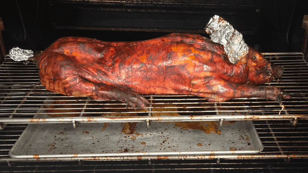 Chef smoked a pig last night for NBA home opener.
