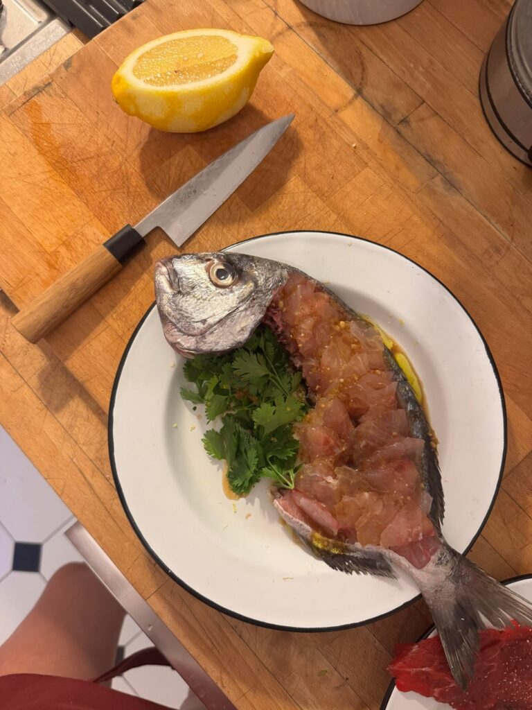whole Dorade crudo