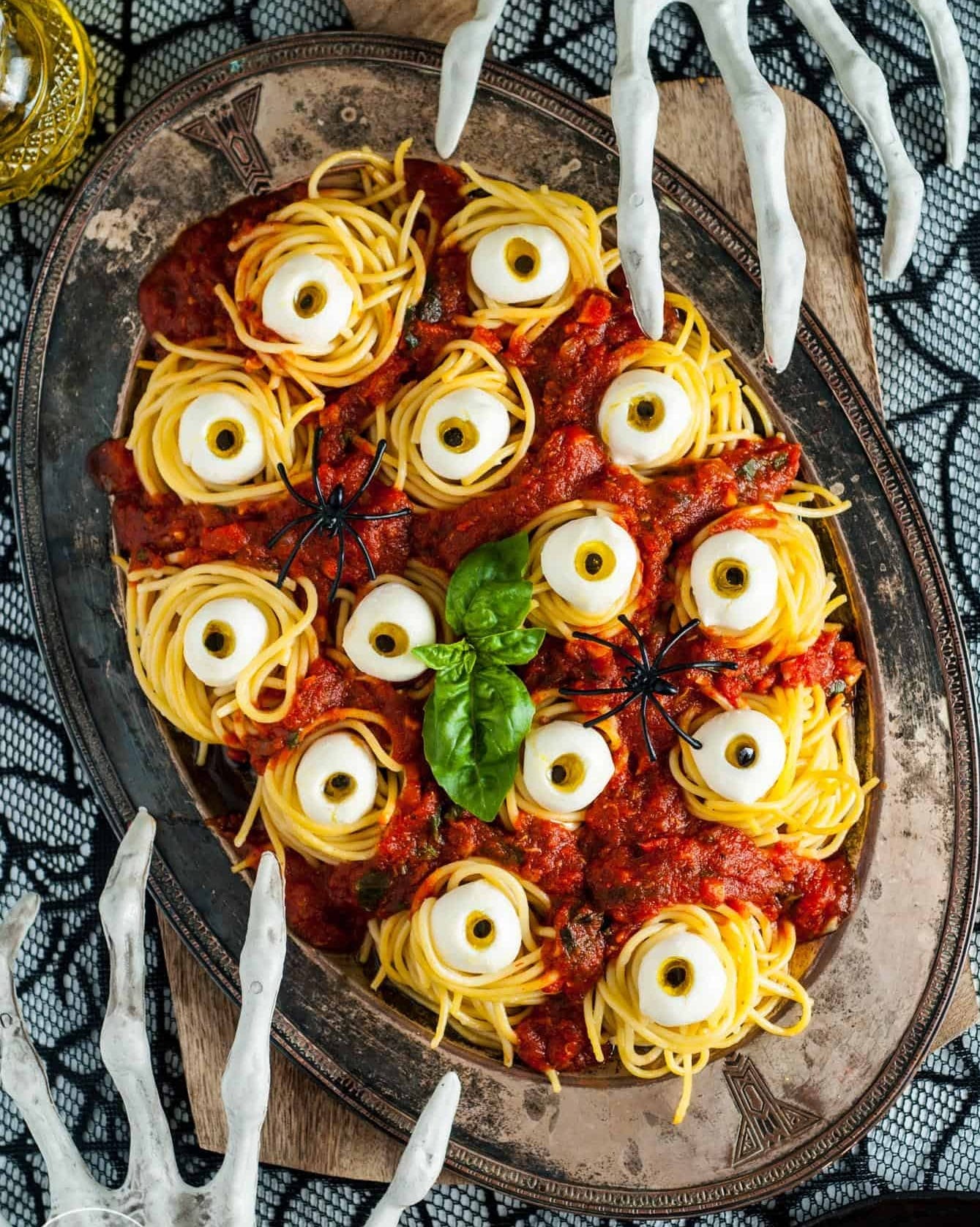 halloween pasta ideas eyeball spaghetti