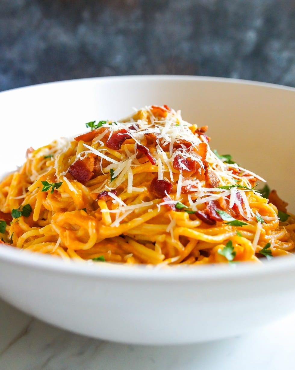 halloween pasta ideas pumpkin bacon carbonara