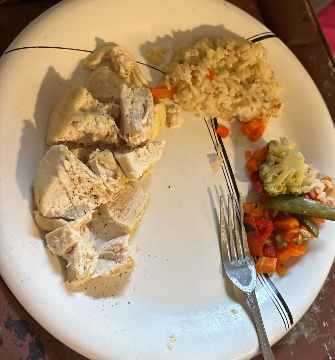Coconut lime baked chicken with mixed veg and coconut lime rice