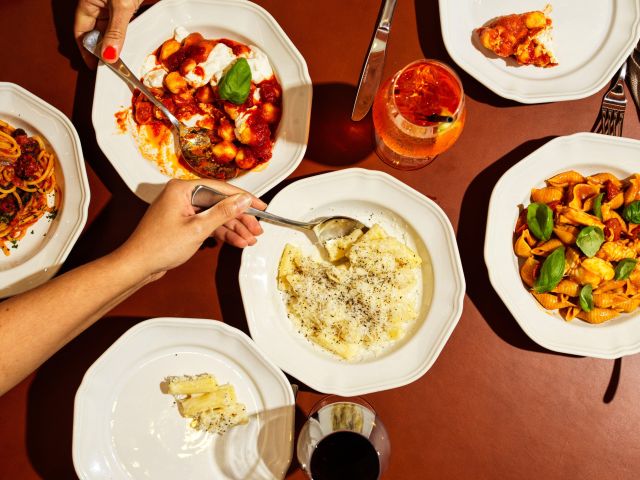 a table-top view of food at Cibaria Noosa, Hastings Street