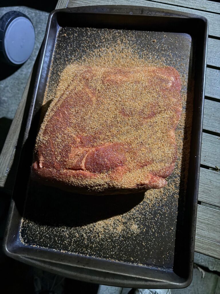 Early morning pork shoulder