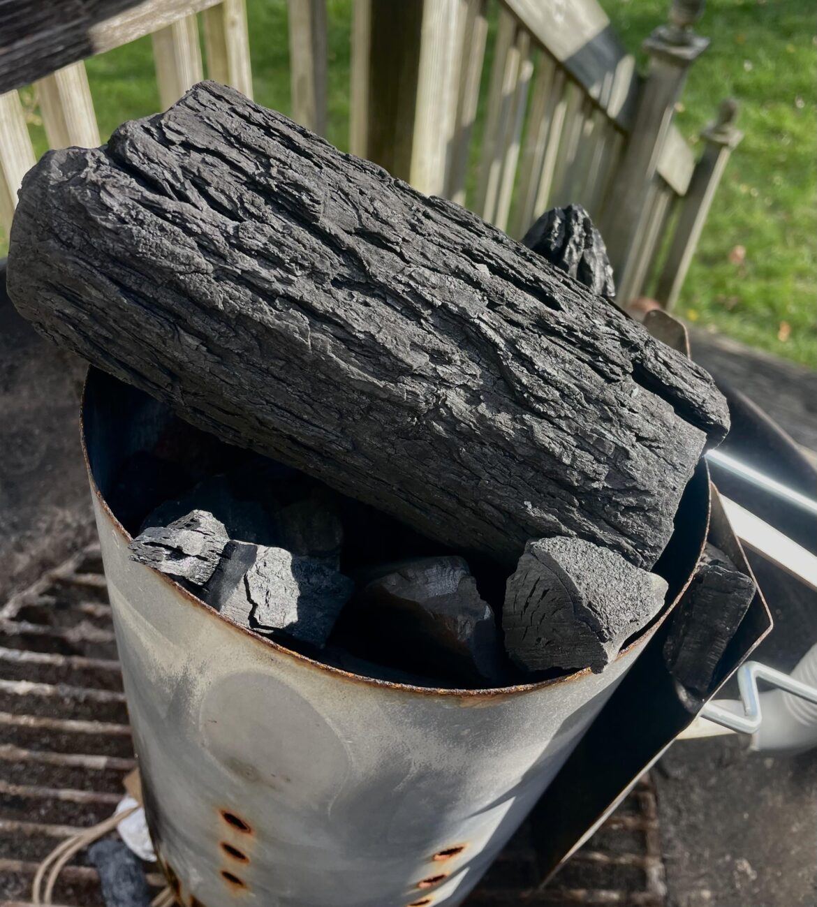 If anybody’s got the hookup at B&B, can you let them know we don’t need whole trees in their bags of lump? Please and thank you.