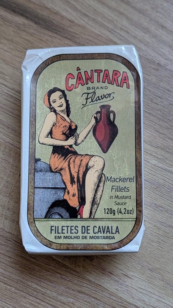 Tasty mustard sauce, good chunky mackerel