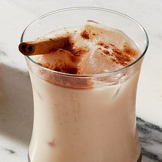 horchata with cinnamon sticks