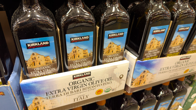 Bottles of Kirkland Signature olive oil