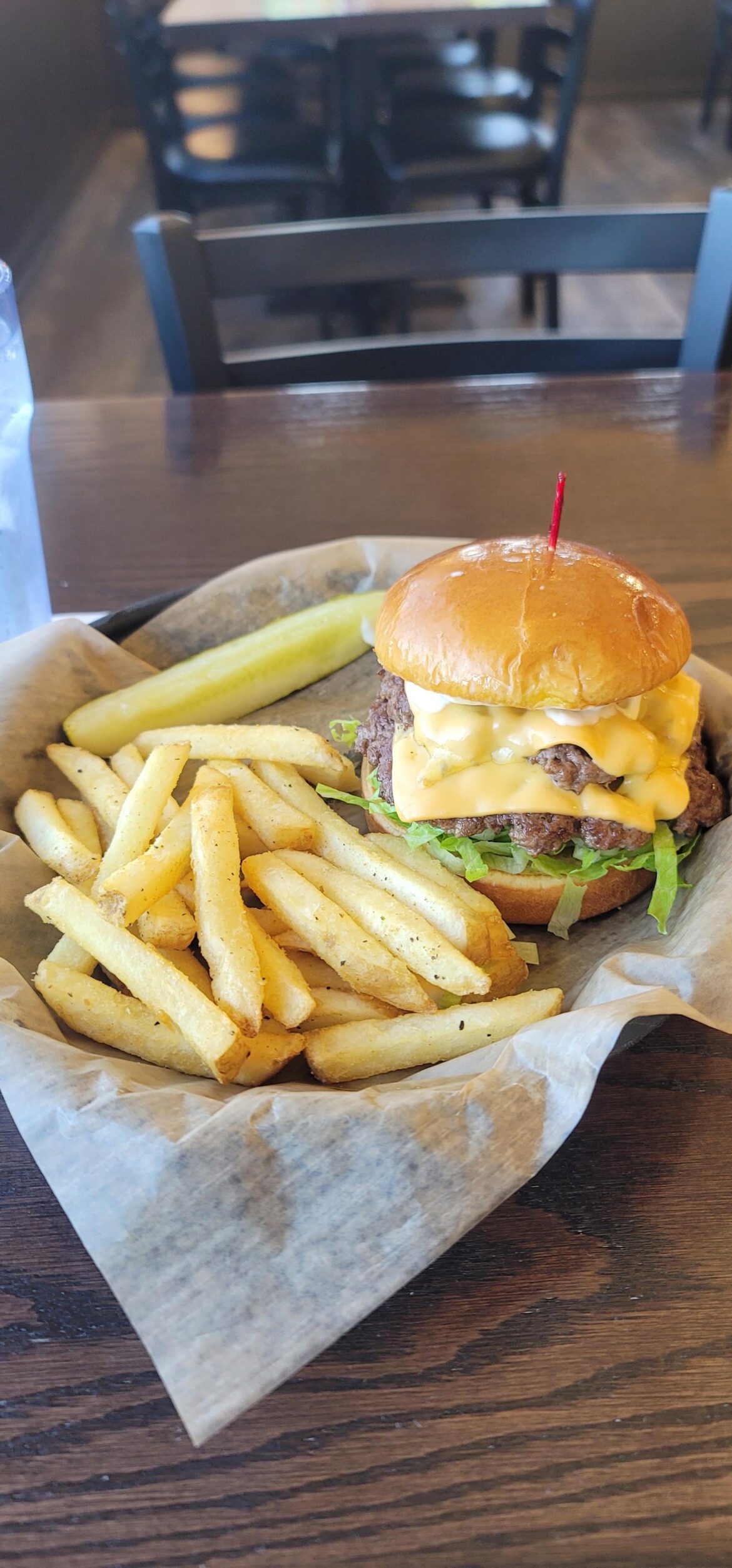 Delicious olive burger