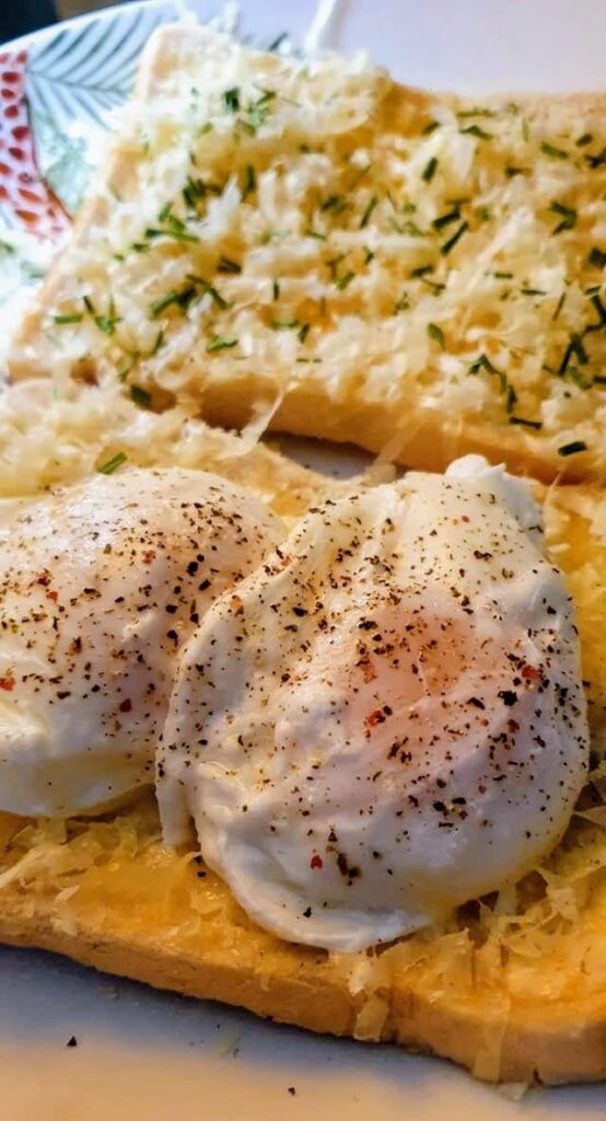 Poached Egg, Cheese, Mixed Peppercorns, Pink Himalayan Sea Salt & Chives