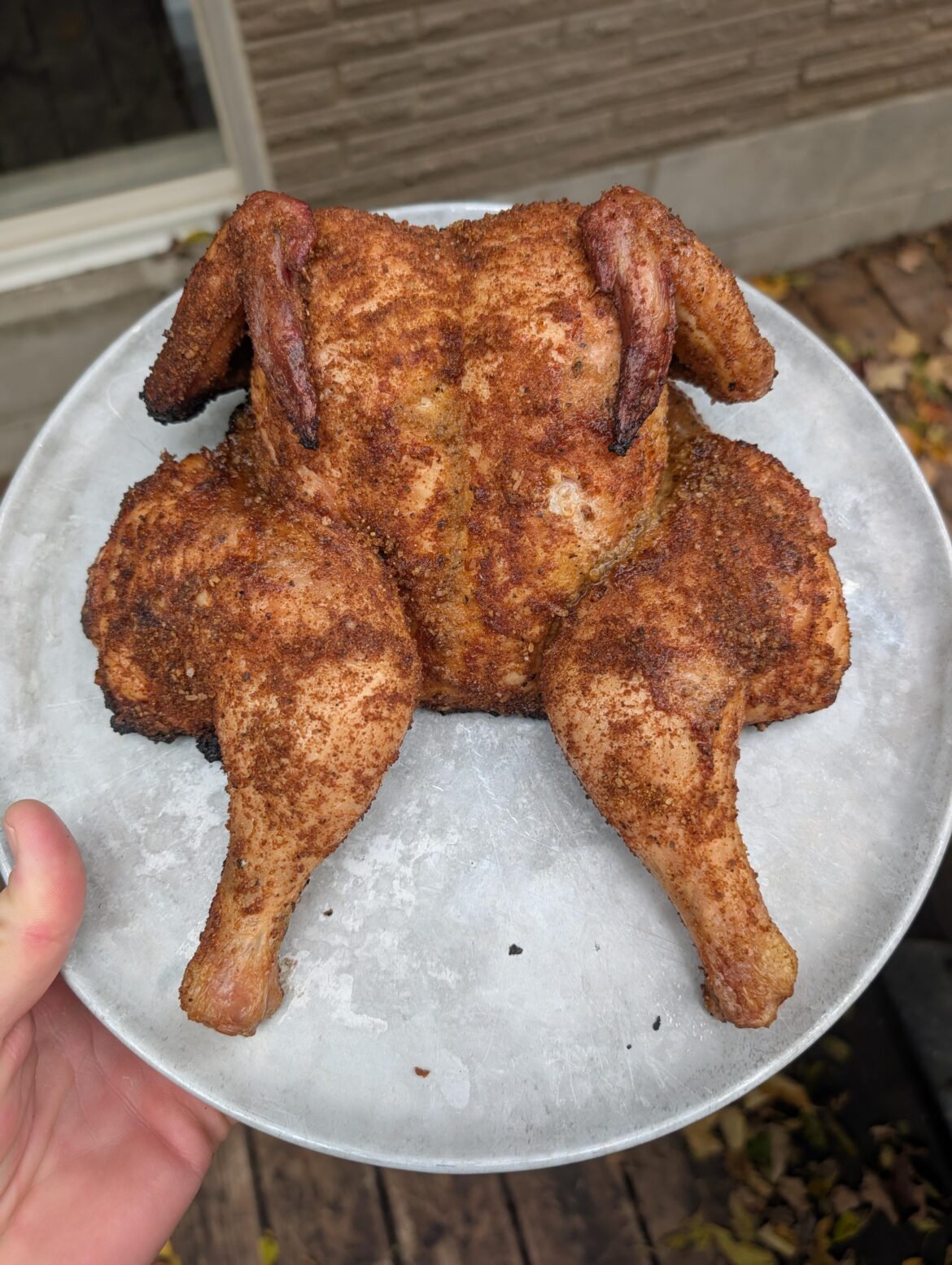 Sunday morning smoked chicken
