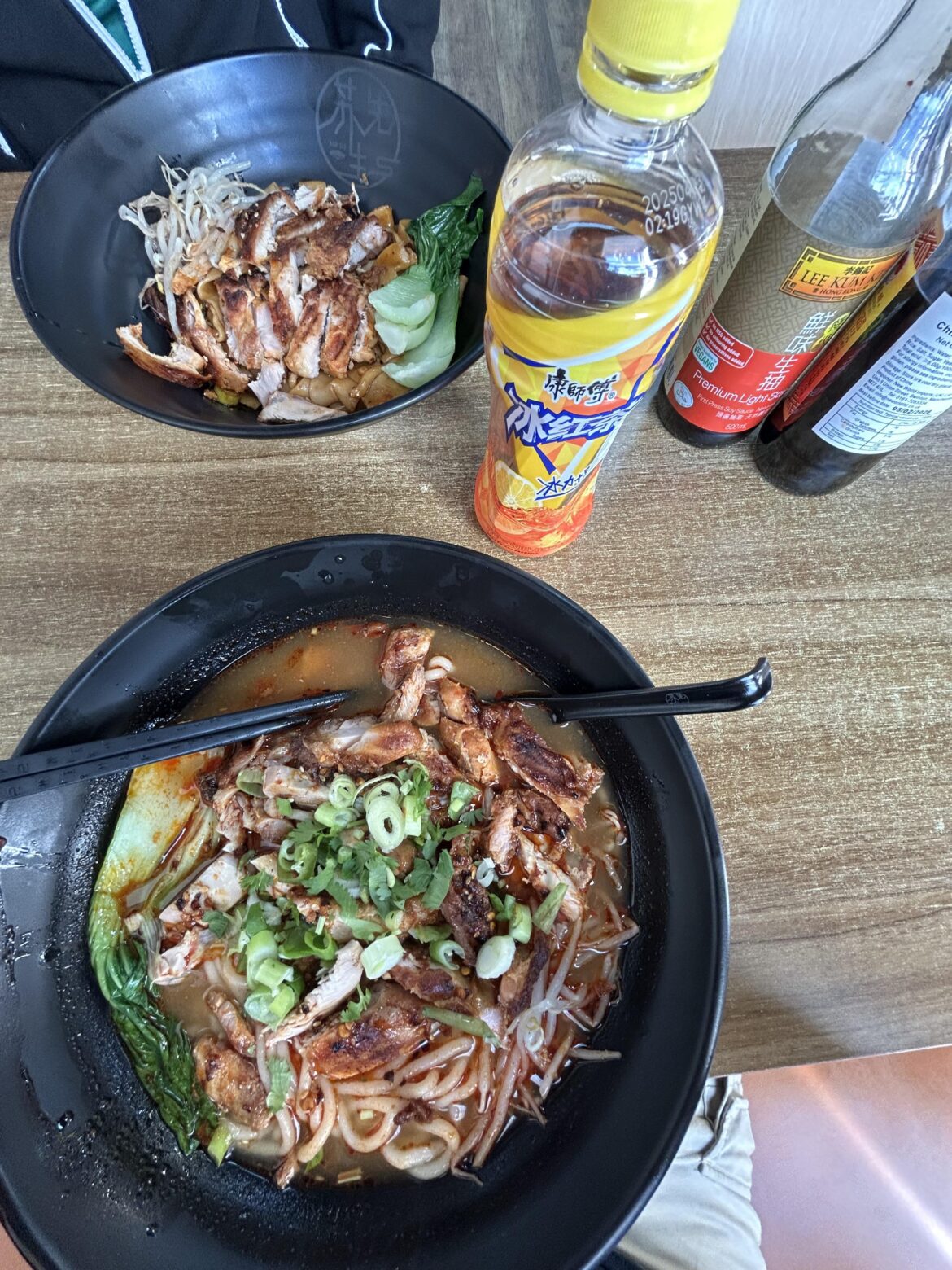 Spicy Ramen and Iced Tea