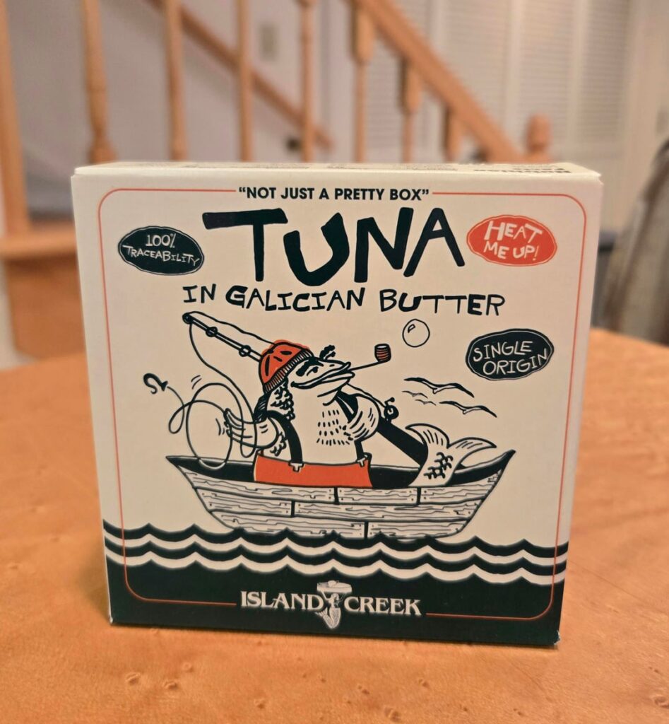 Island Creek Oysters tuna belly in Galician butter