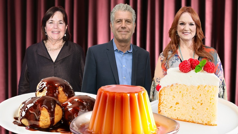 Ina Garten, Anthony Bourdain, and Ree Drummond with their favorite desserts