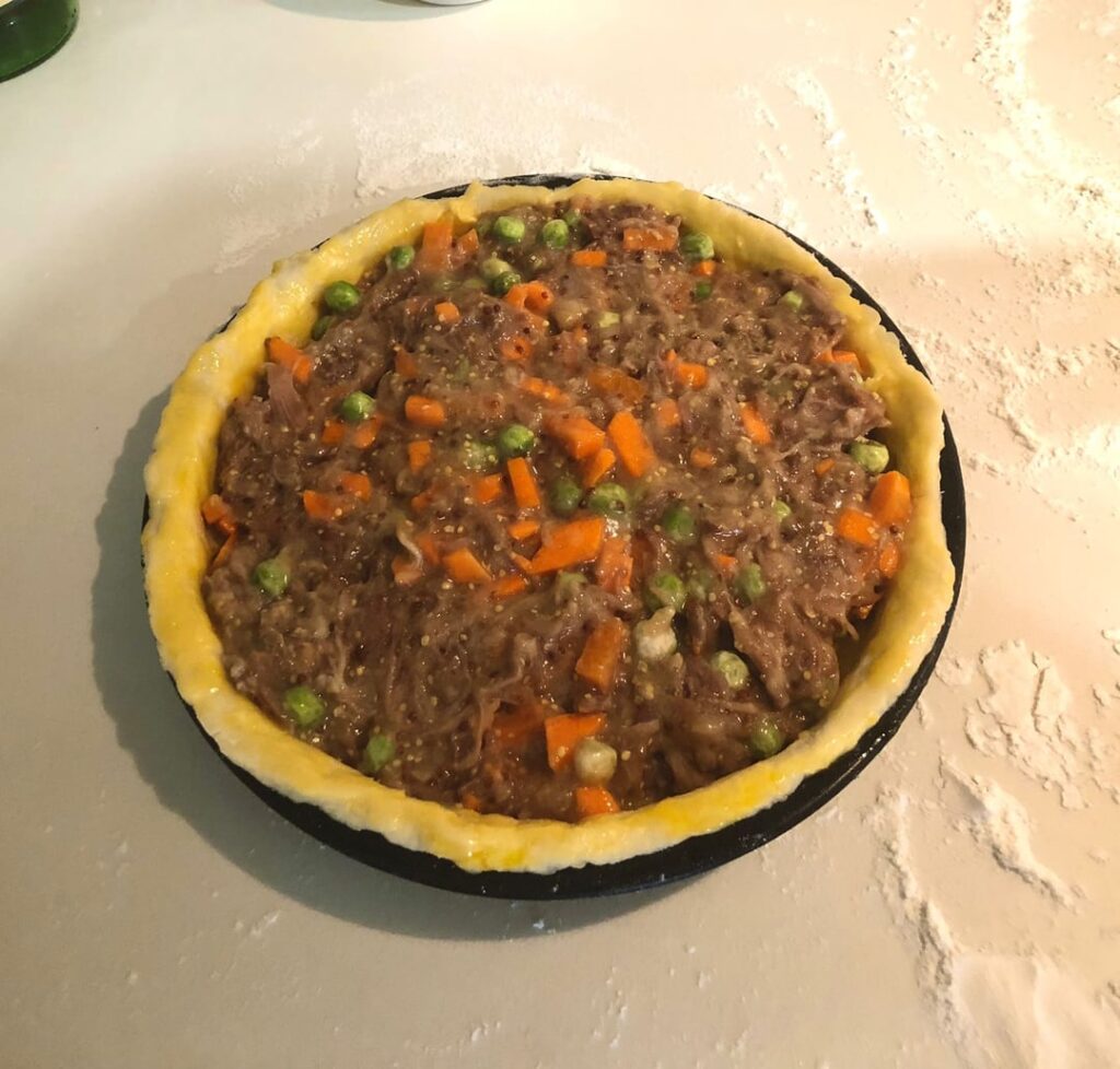 A mustard beef pie A mustard beef pie
