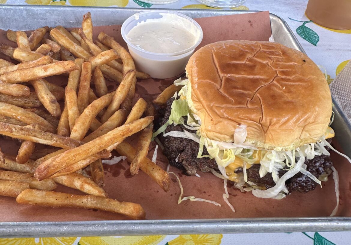 Smashburger with beef tallow fries