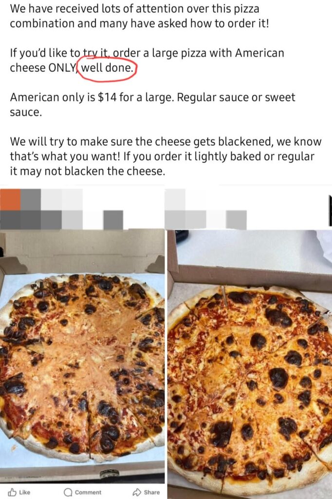 Is it a crime to order a pizza "well done"?