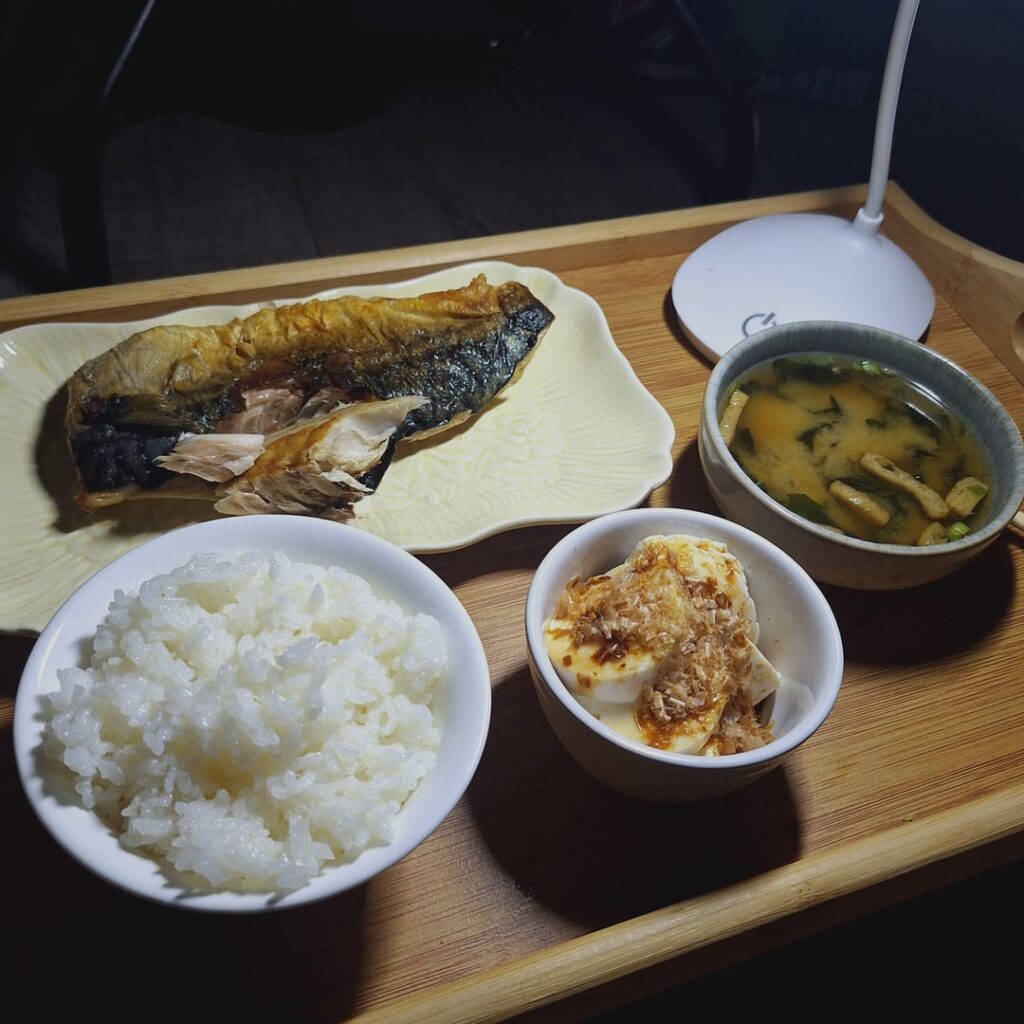 grilled mackerel for breakfast