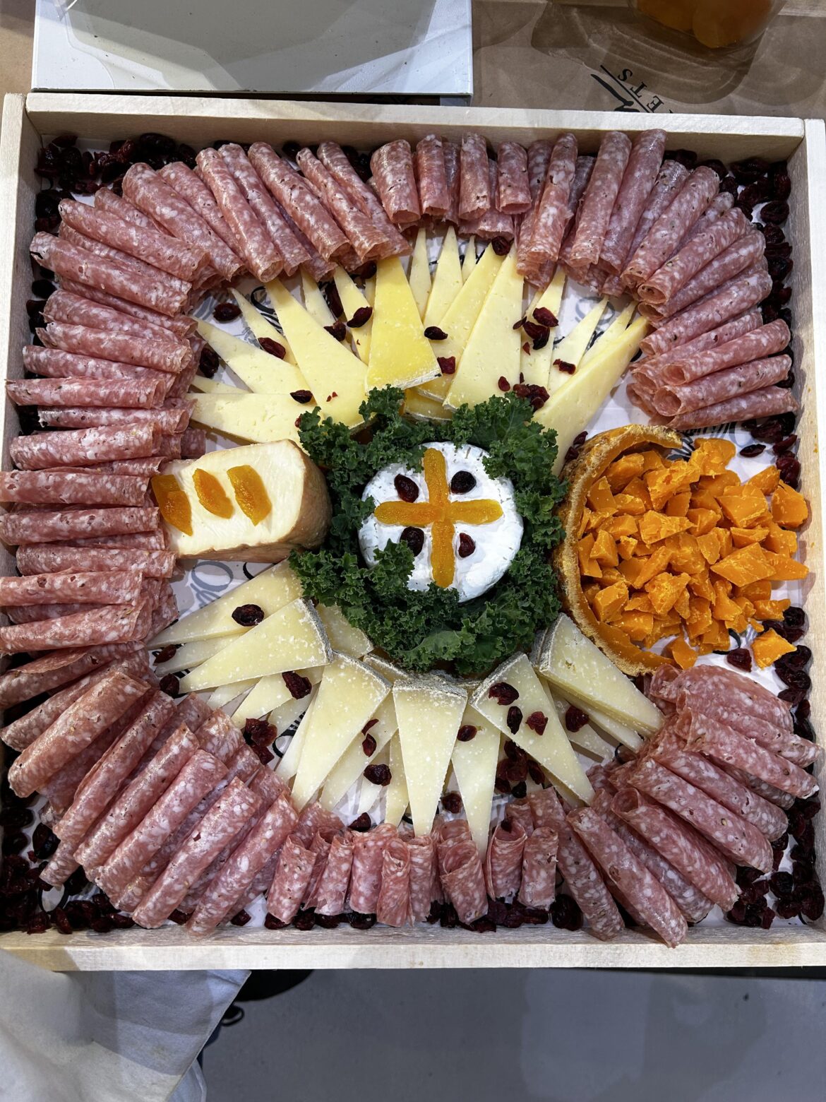 Meat and cheese tray.