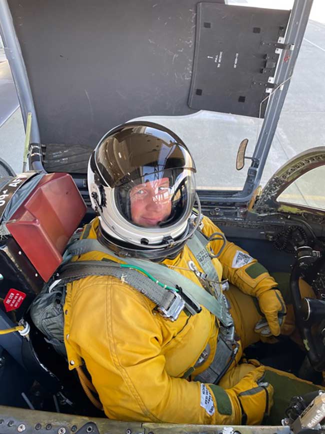 James Peterson in the cockpit of a plane getting ready for a U-2 flight. | Courtesy Mary Peterson
