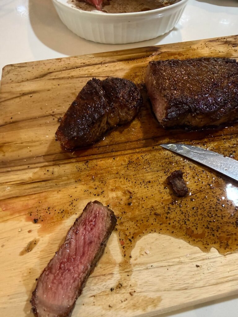 This cow is a steak meat steak eat. Co w