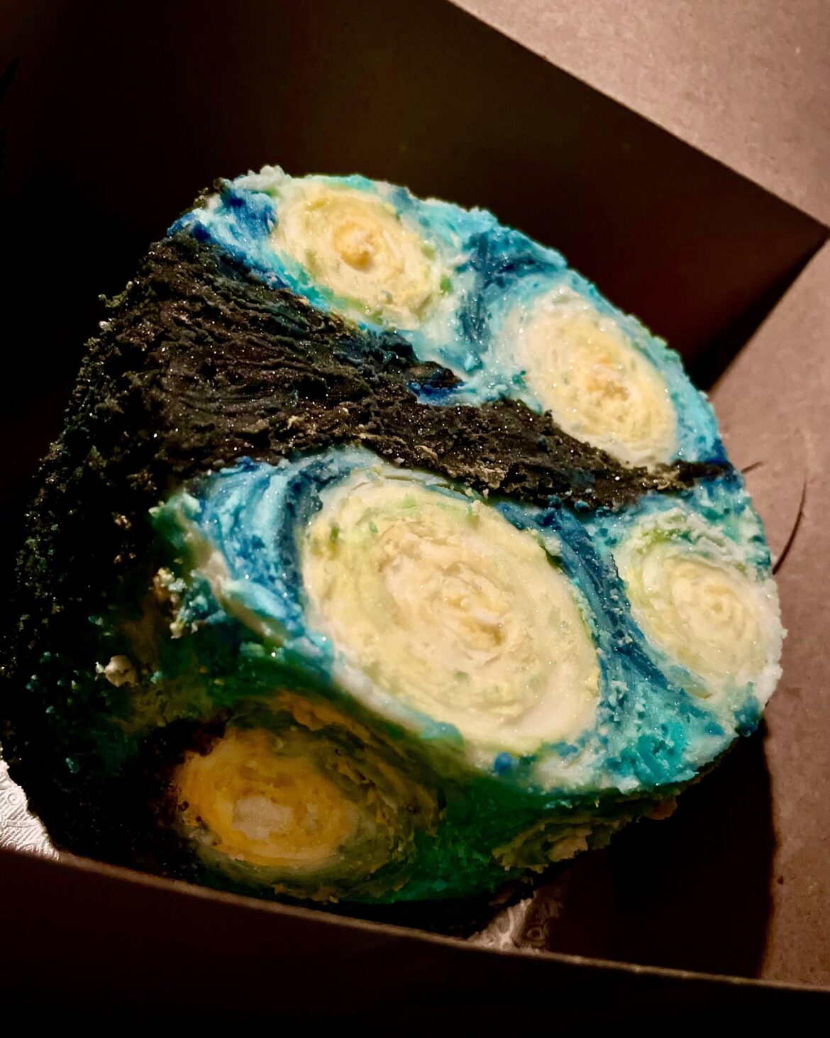 Starry night cake for my boyfriend who is a big Van Gogh fan