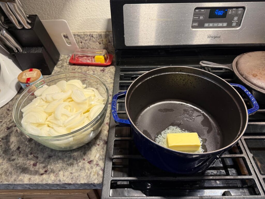 Was just gifted a Staub Dutch oven and first thing I did was make a batch of caramelized onions with it. I didn’t have to deglaze one time, I’m obsessed.