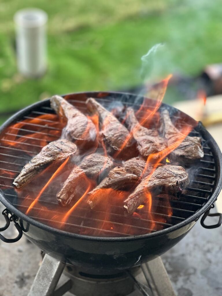 Solo bbq night while wife’s away.