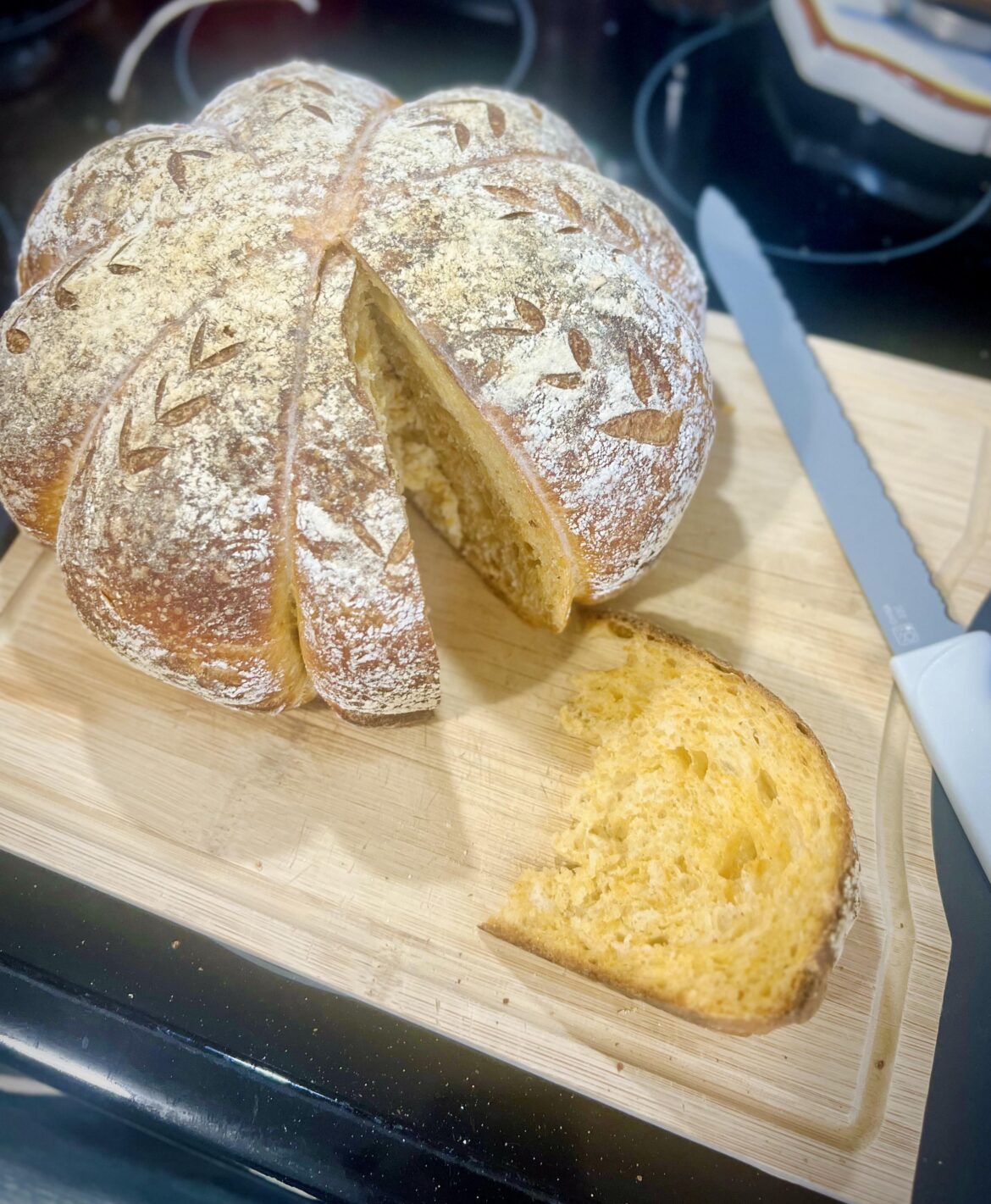 My contribution for a pumpkin loaf, pumpkin flavor included!