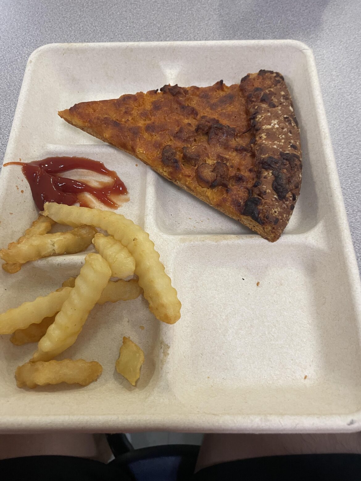 School lunch pizza