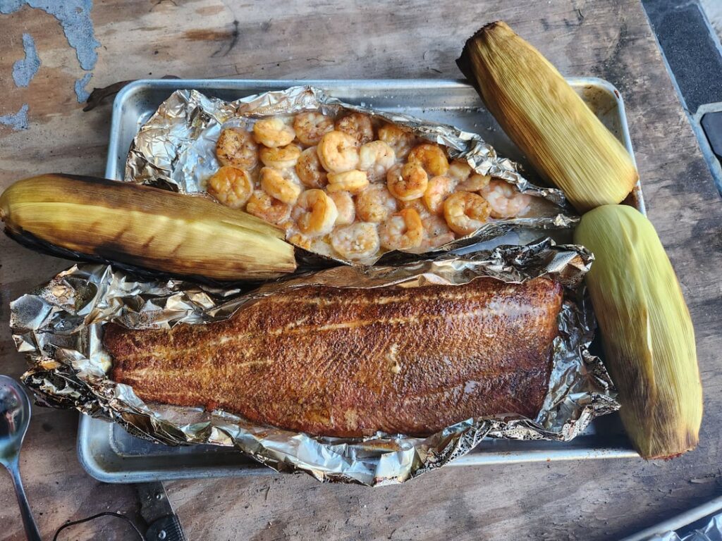 What's Cook'n Yall? Smoked Steelhead Trout, Shrimp Scampi & Cobs Here