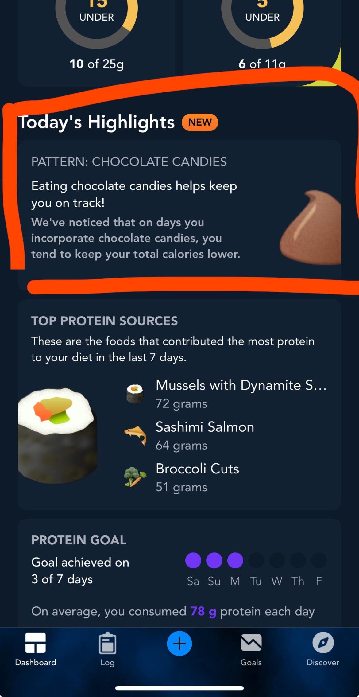 Thanks Loseit! I guess I should have more chocolate for dinner 😋