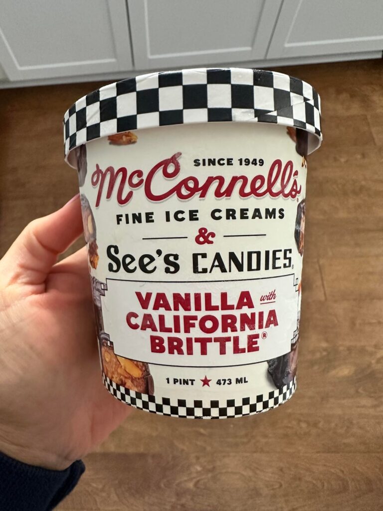 McConnell’s & See’s Candies Vanilla Ice Cream with California Brittle