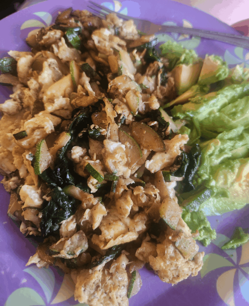 Breakfast Stir Fry w/ side of Avocado for texture (≈350 cals) Breakfast Stir Fry w/ side of Avocado for texture (≈350 cals)