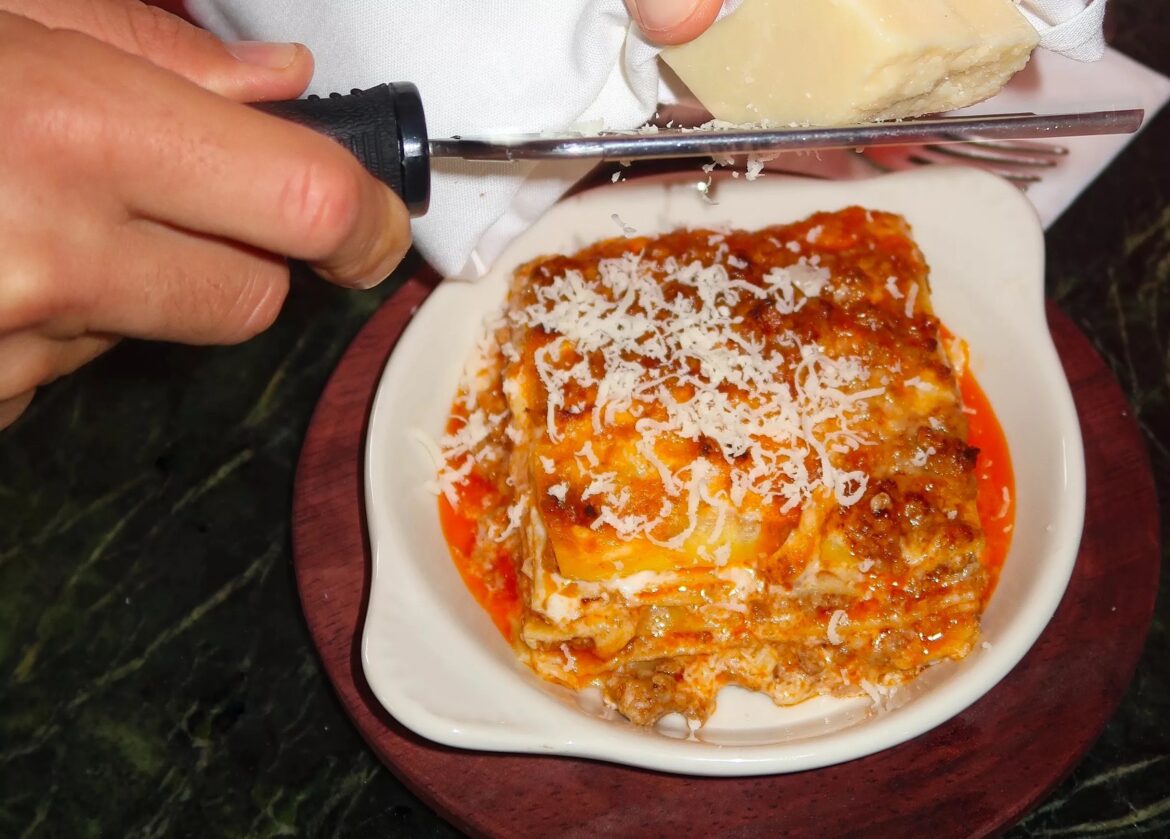New Italian Wine Bar 3190 Opens in Coconut Grove With Great Lasagna lasagna on a white plate