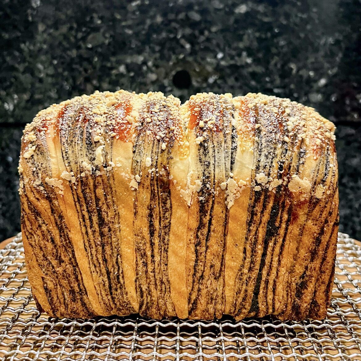[OC] Black Sesame Milk Bread