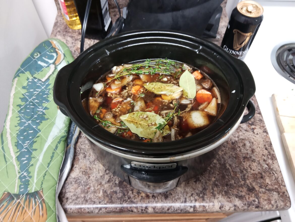 Venison and root vegetables stew.