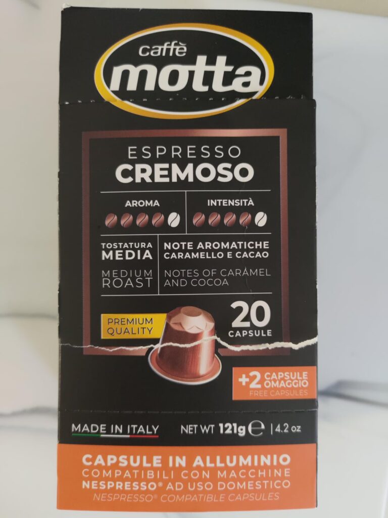 Medium roast caramel and cocoa homegoods || $9 for 22 pods or $17 for 44 pods Caffe Motto Espresso Cremoso