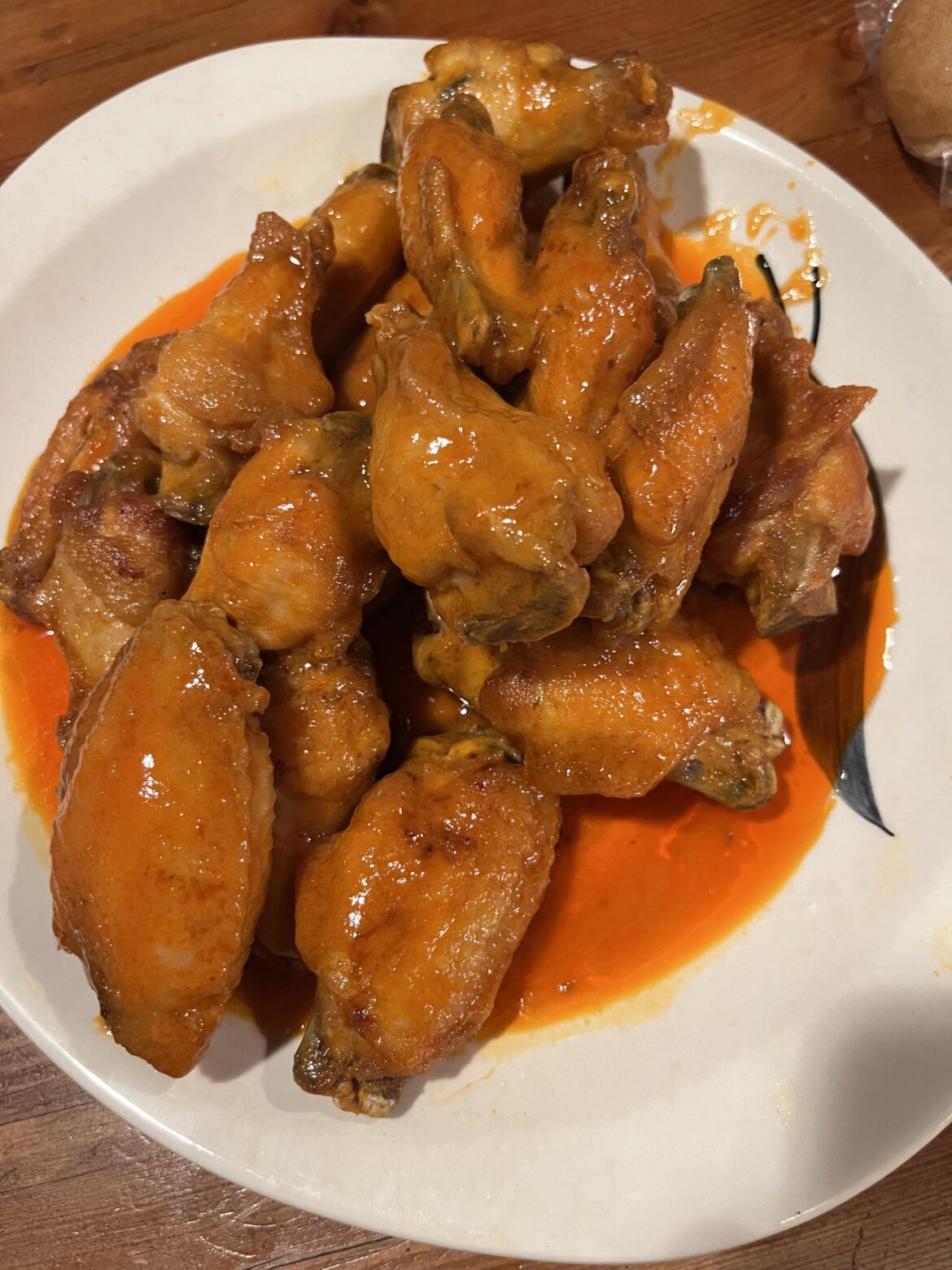 Deep fried (x2) and tossed in 1:1 ratio of Frank’s and butter.