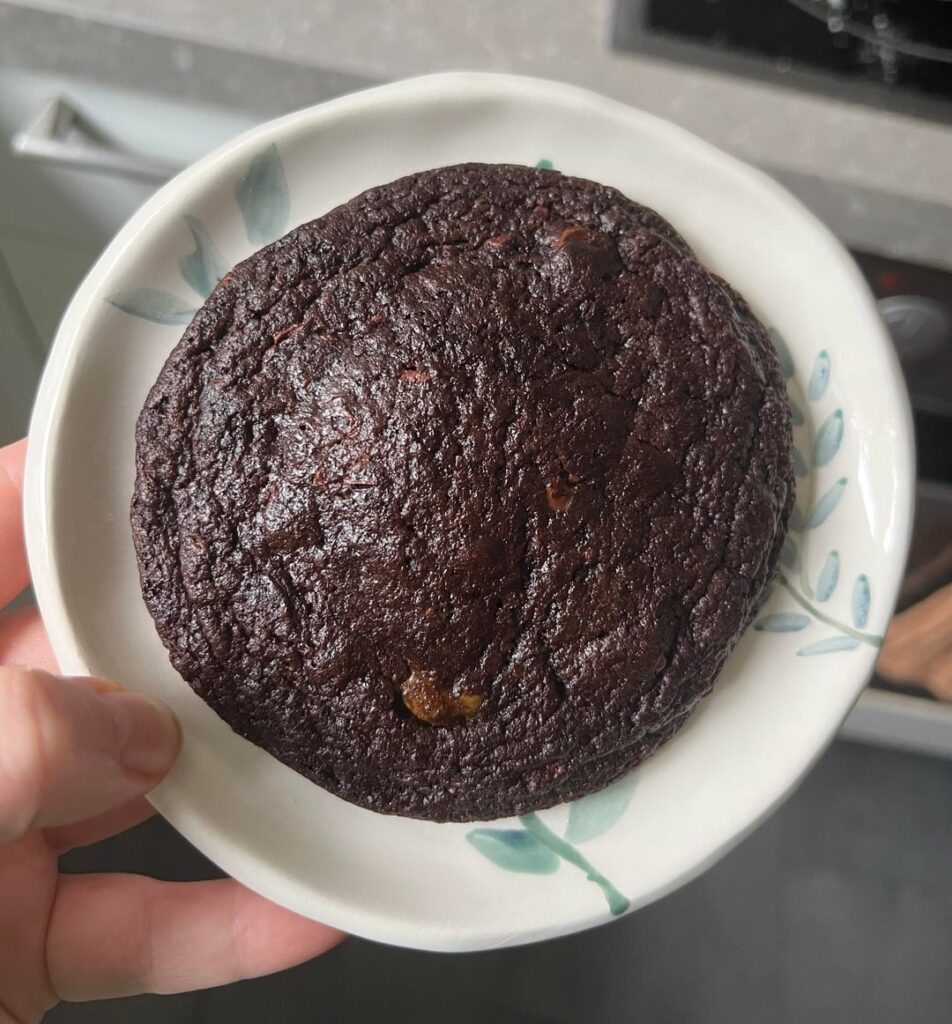 Husband made chocolate cookies with peanut butter and pistachio butter cores