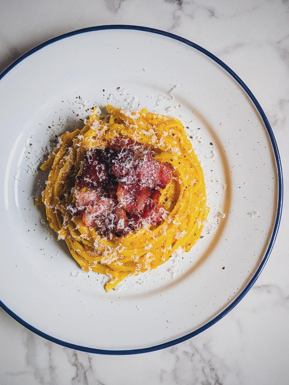 Creamy Pumpkin Pasta With Crispy Bacon
