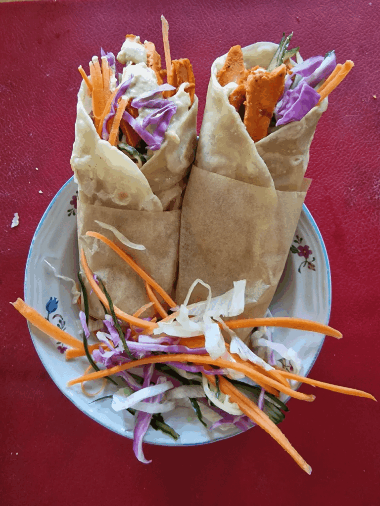 Kathi rolls my new experiment using special mushrooms known as silly shelf, which we found in the forest.