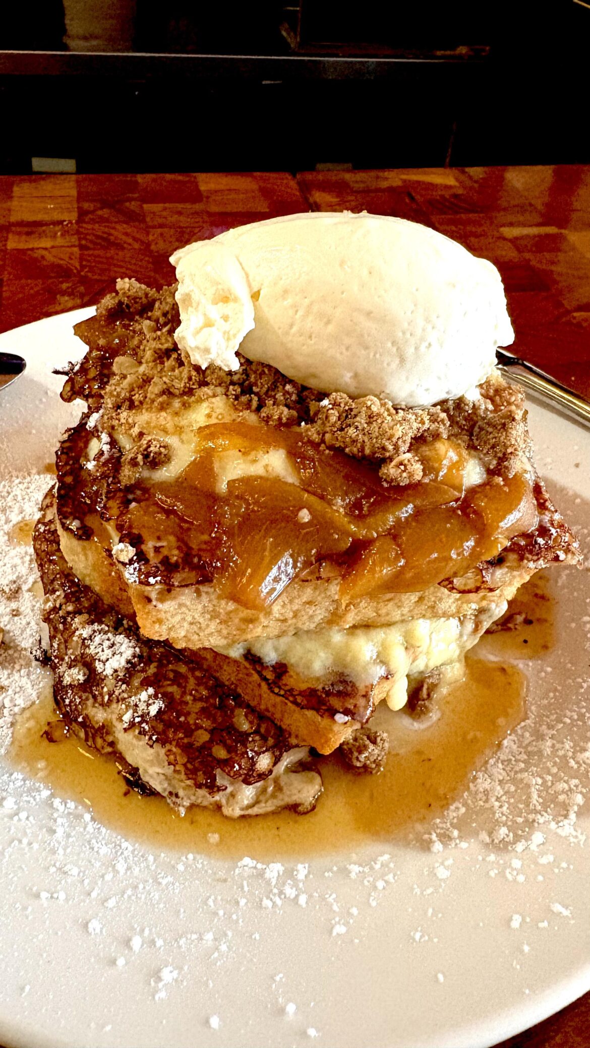 Bourbon peach French toast at Big Jones