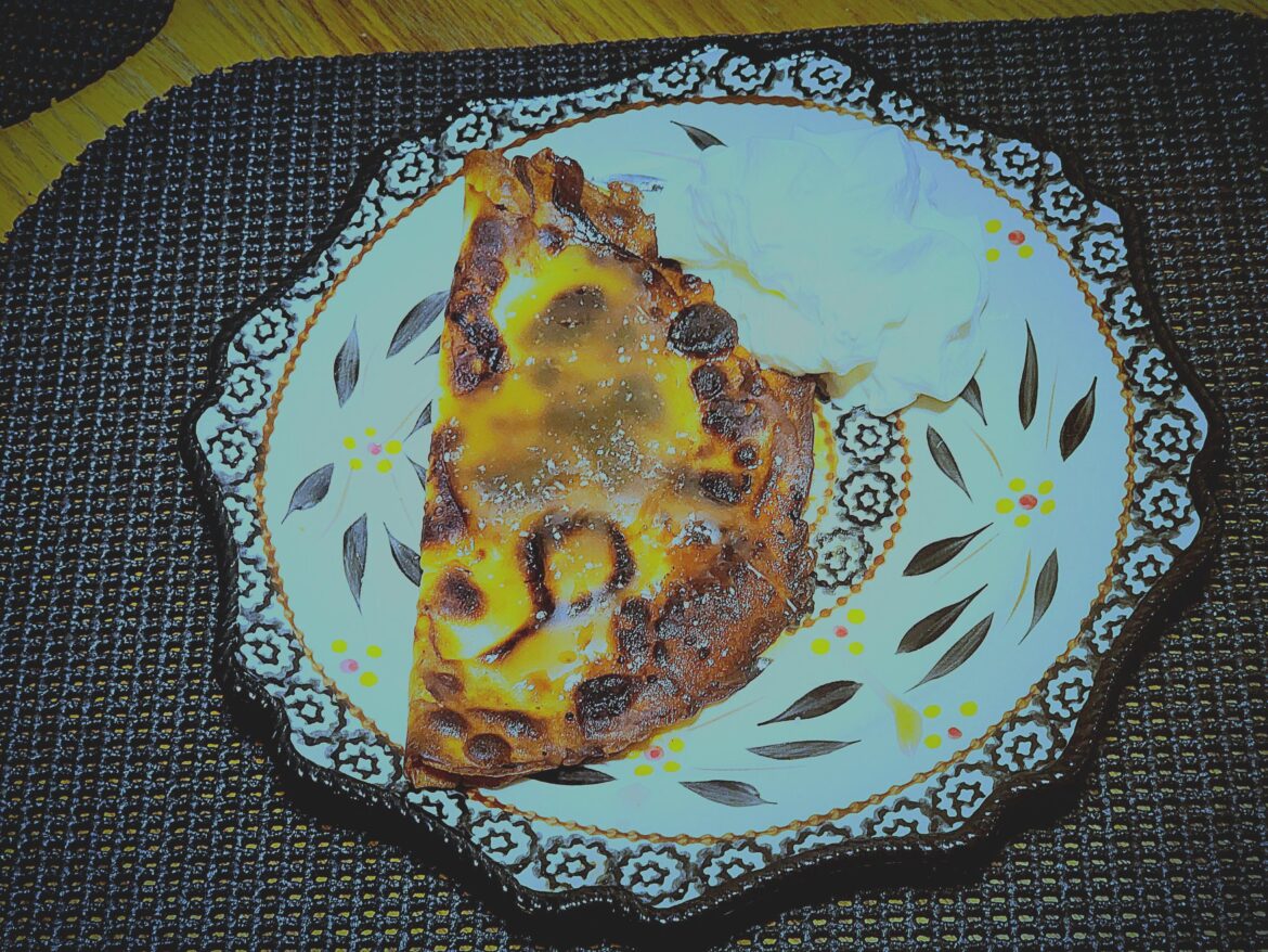 Russian-Scottish Dessert: Butterscotch Blin with kosher salt & whipped cream