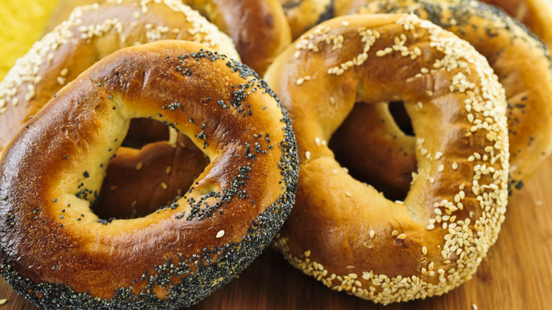 Rack of Montreal bagels