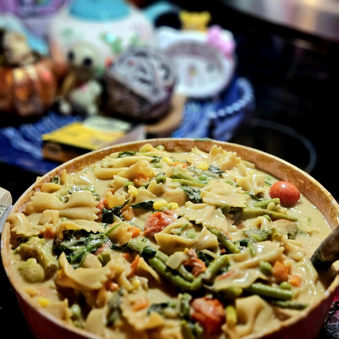 Food for kids- hello kitty "Cheesy" noodles (8yo came up with the name, lmao). Our children's favorite weekday meal