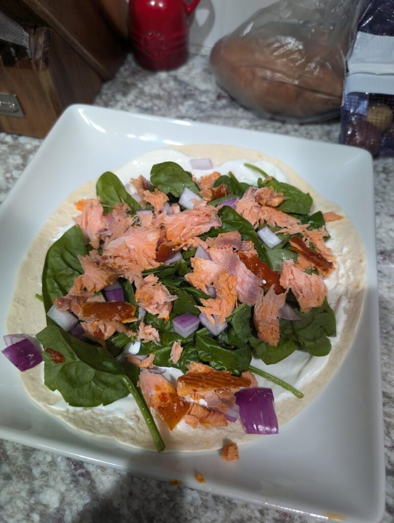Smoked salmon wrap